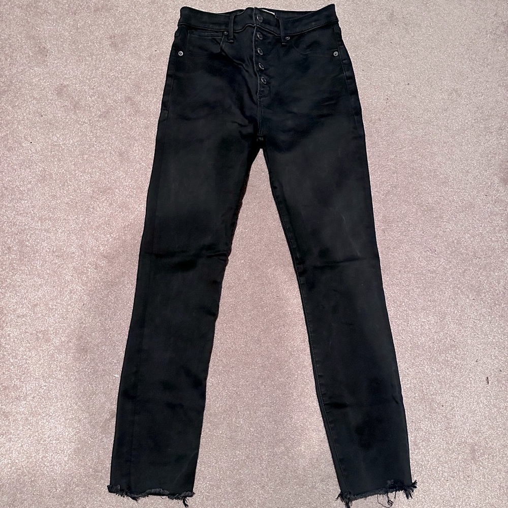 Abercrombie High Rise Super Skinny Jeans - Black